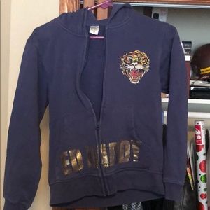 Ed Hardy Tiger Zip Hooded Sweatshirt Size Medium